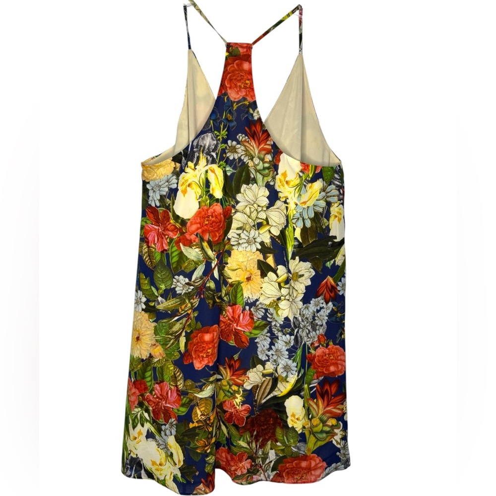 Alice + Olivia Fierra Silk Floral Mini Slip Dress Y-Back Size Small - Picture 2 of 7